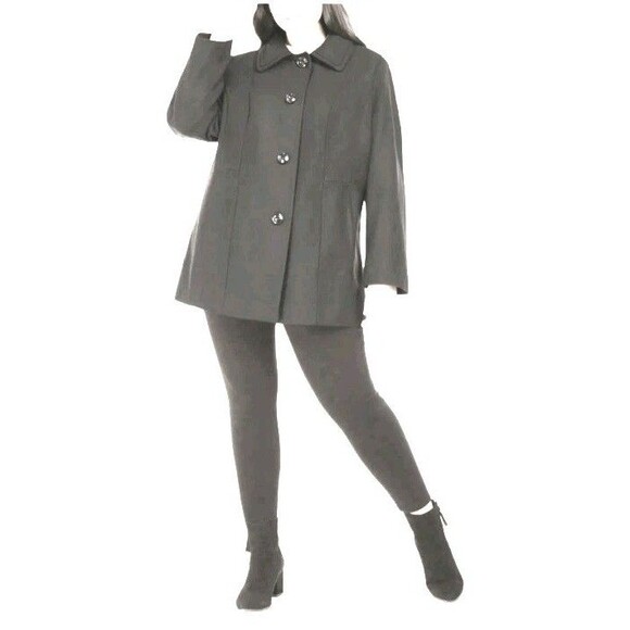 London Fog Women's Gray Wool Blend Winter Coat Size Medium - Picture 1 of 11